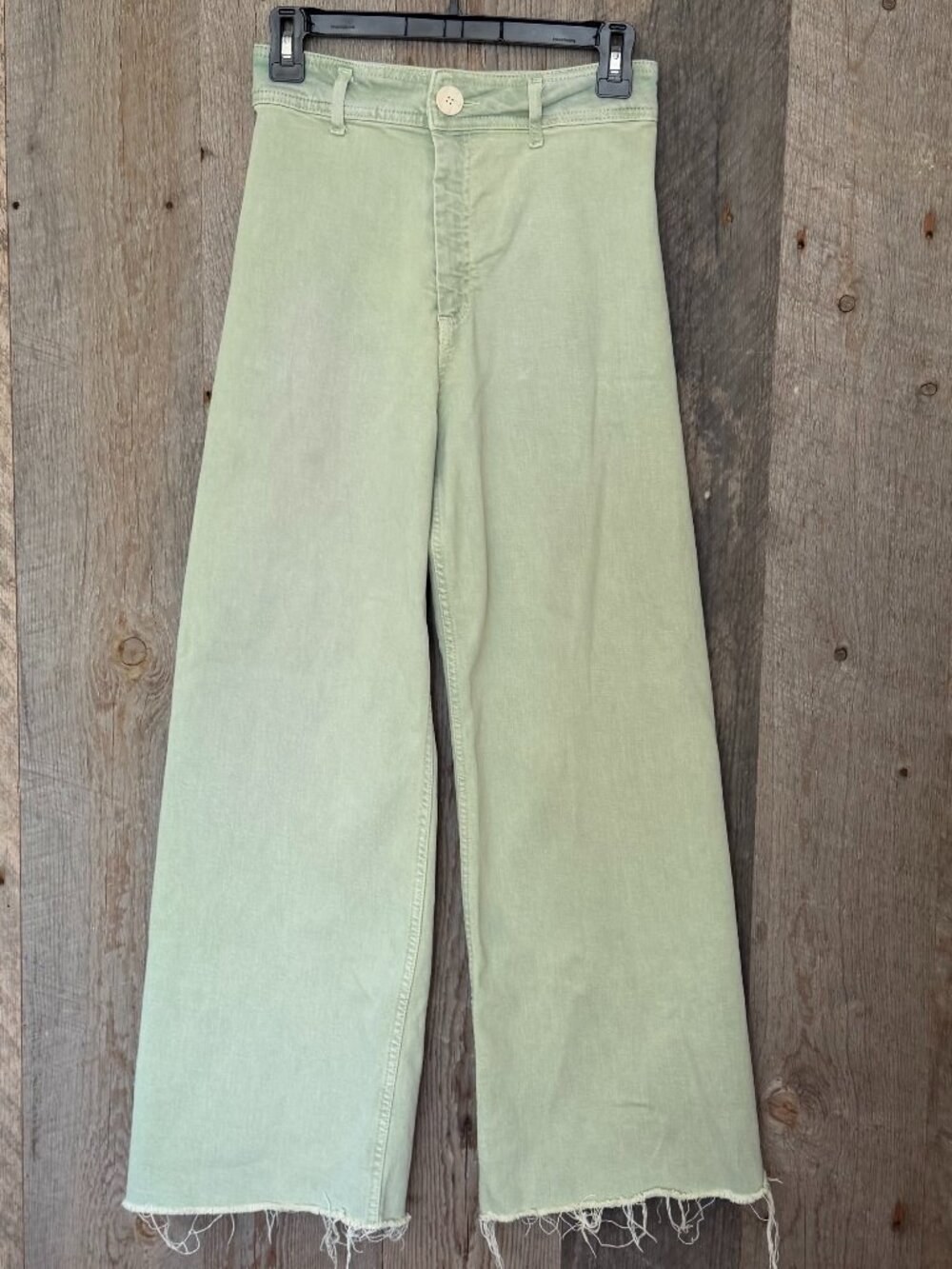 Zara Light Green Jeans Wide Leg Size 4